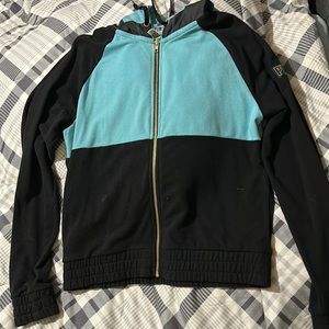 Women’s zip up blue and black PINK sweater